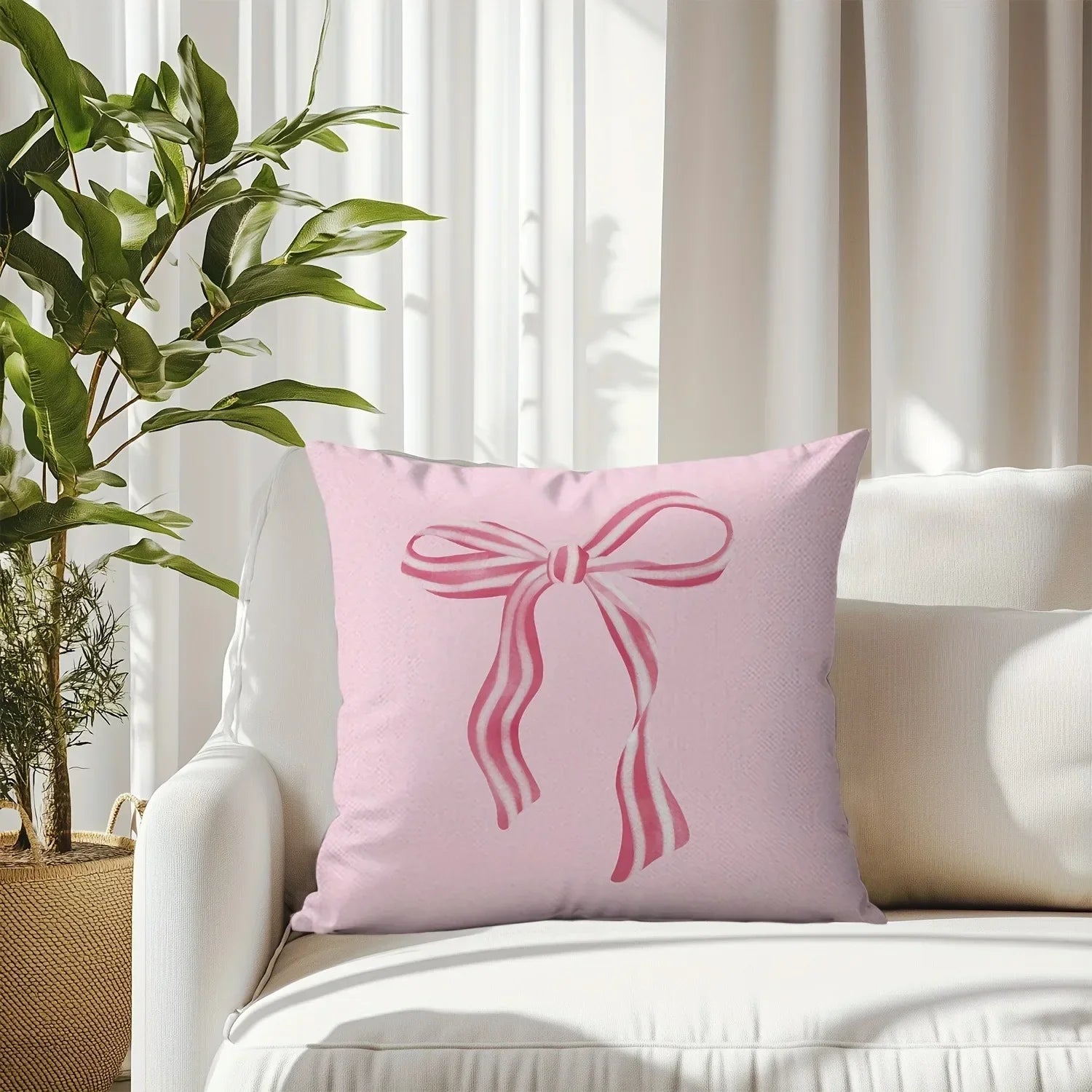 Housses de Coussin Roses à Motifs Nœuds et Cerises – Image 5