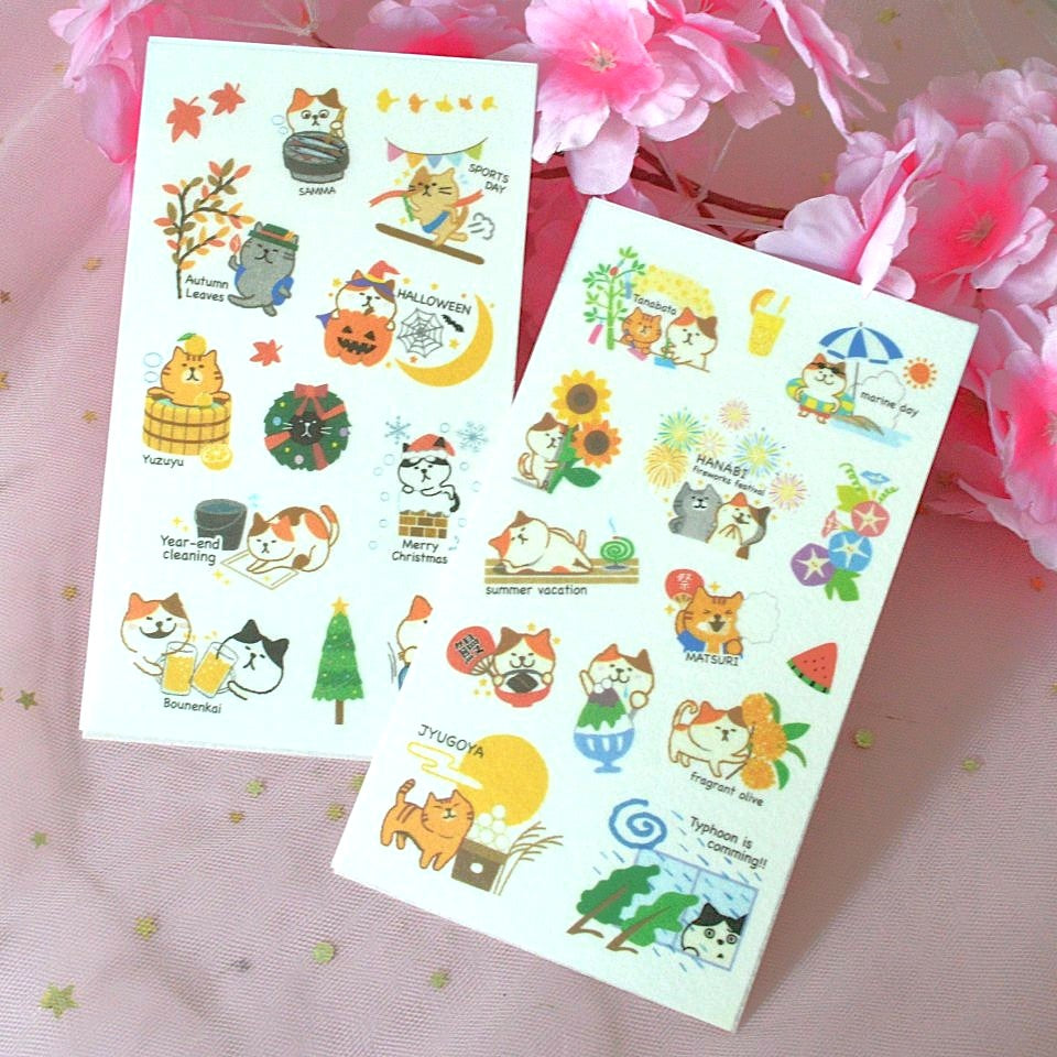 Planches de Stickers Chats du Japon
