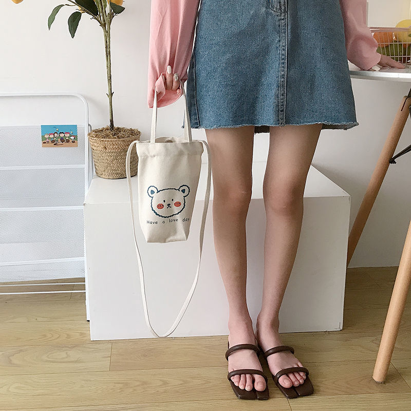 Mini Sac à Bandoulière en Toile Écru Imprimé Agneau – Image 18