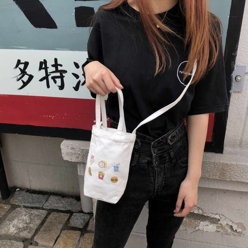 Mini Sac à Bandoulière en Toile Écru Imprimé Agneau – Image 20