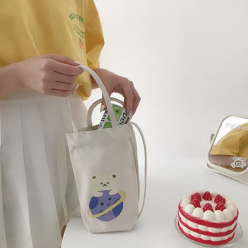 Mini Sac à Bandoulière en Toile Écru Imprimé Agneau – Image 21