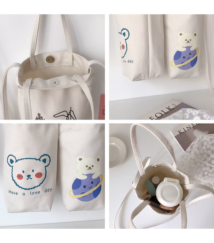 Mini Sac à Bandoulière en Toile Écru Imprimé Agneau – Image 22
