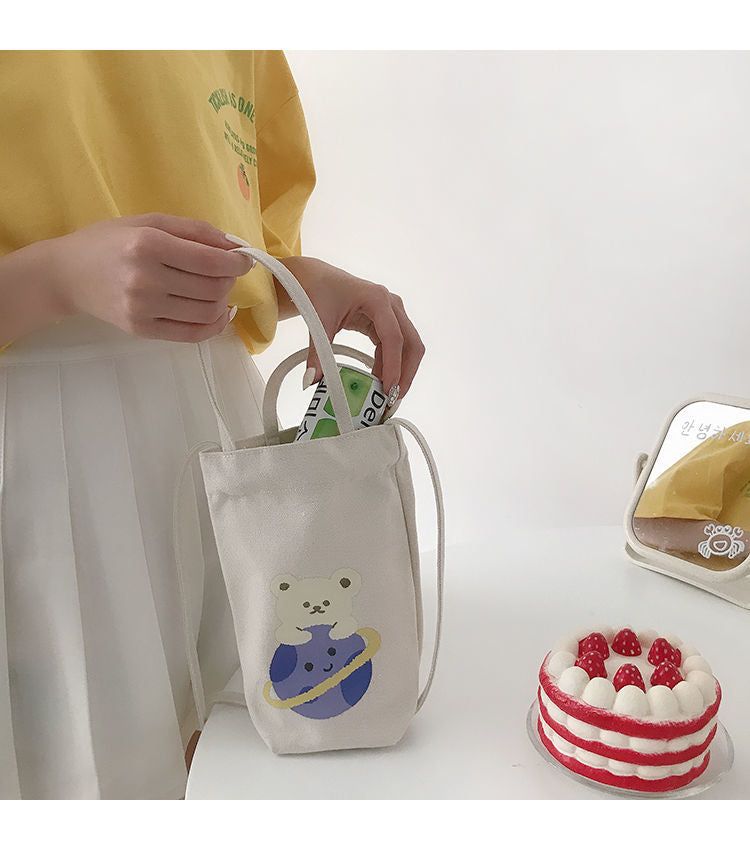 Mini Sac à Bandoulière en Toile Écru Imprimé Agneau – Image 24