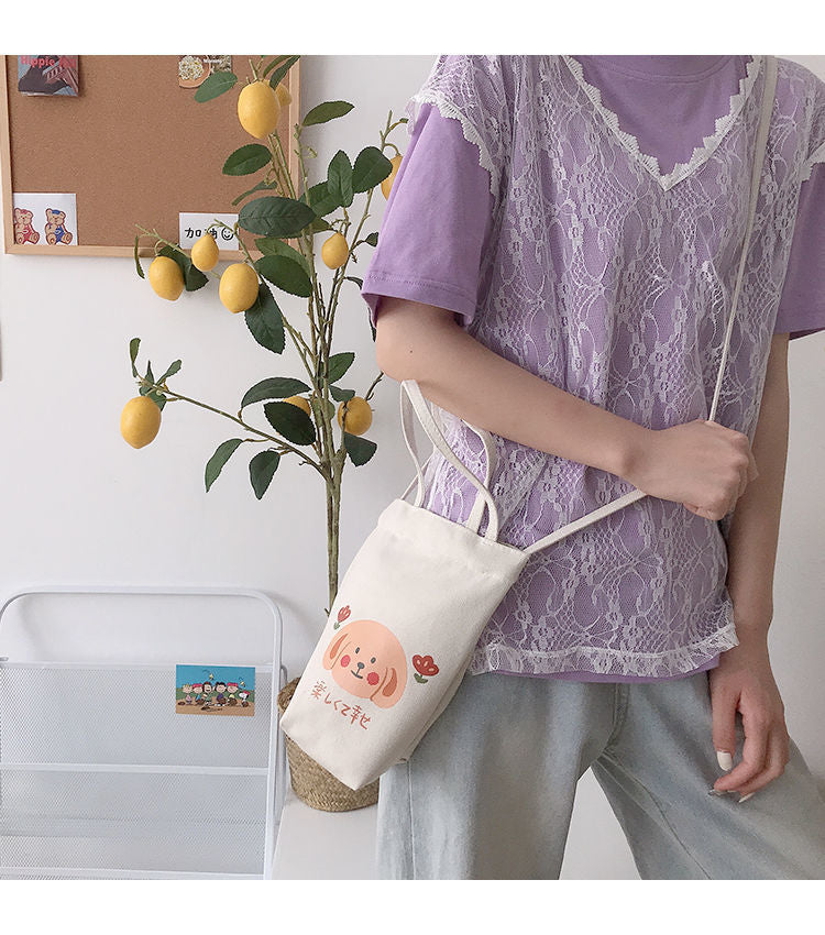 Mini Sac à Bandoulière en Toile Écru Imprimé Agneau – Image 26