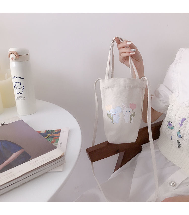 Mini Sac à Bandoulière en Toile Écru Imprimé Agneau – Image 28