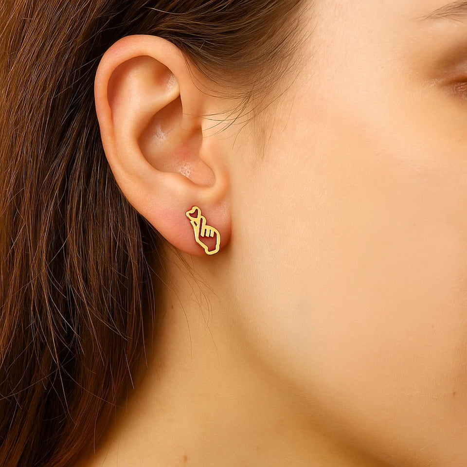 Boucles d'Oreilles en Forme de Cœur – Image 3