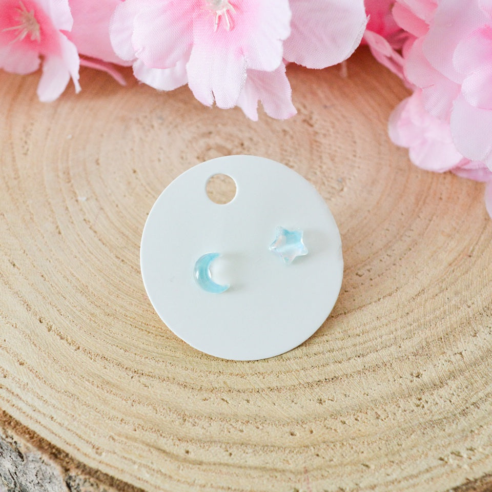 Boucles d'Oreilles Étoile et Lune Colorées – Image 2