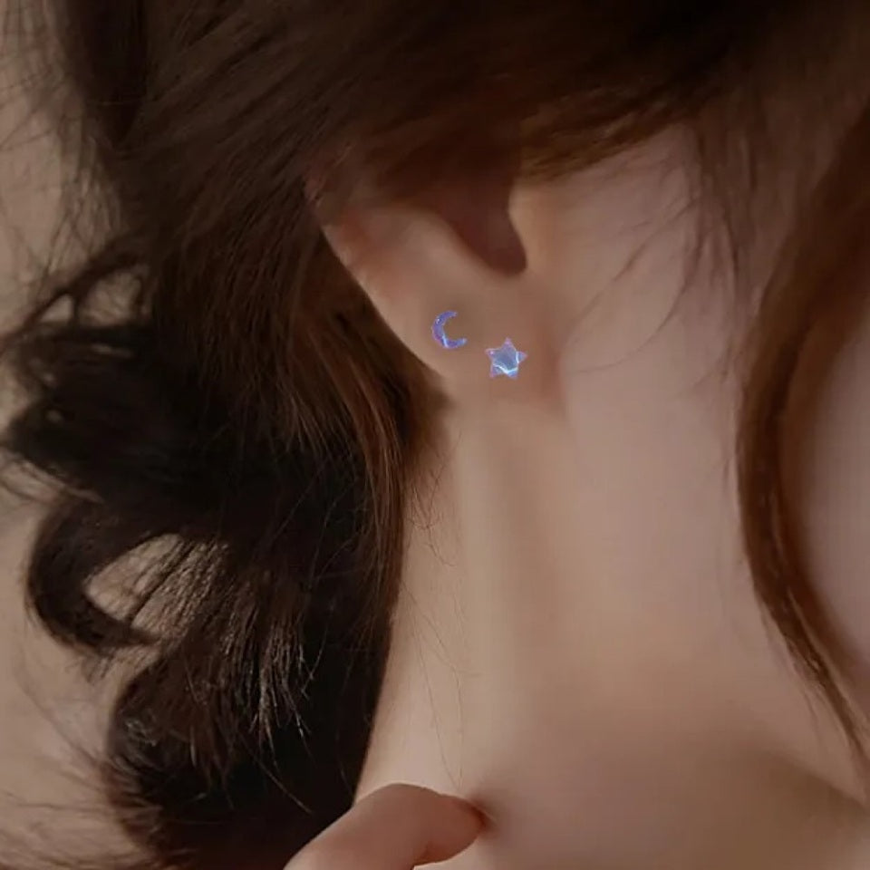 Boucles d'Oreilles Étoile et Lune Colorées – Image 5