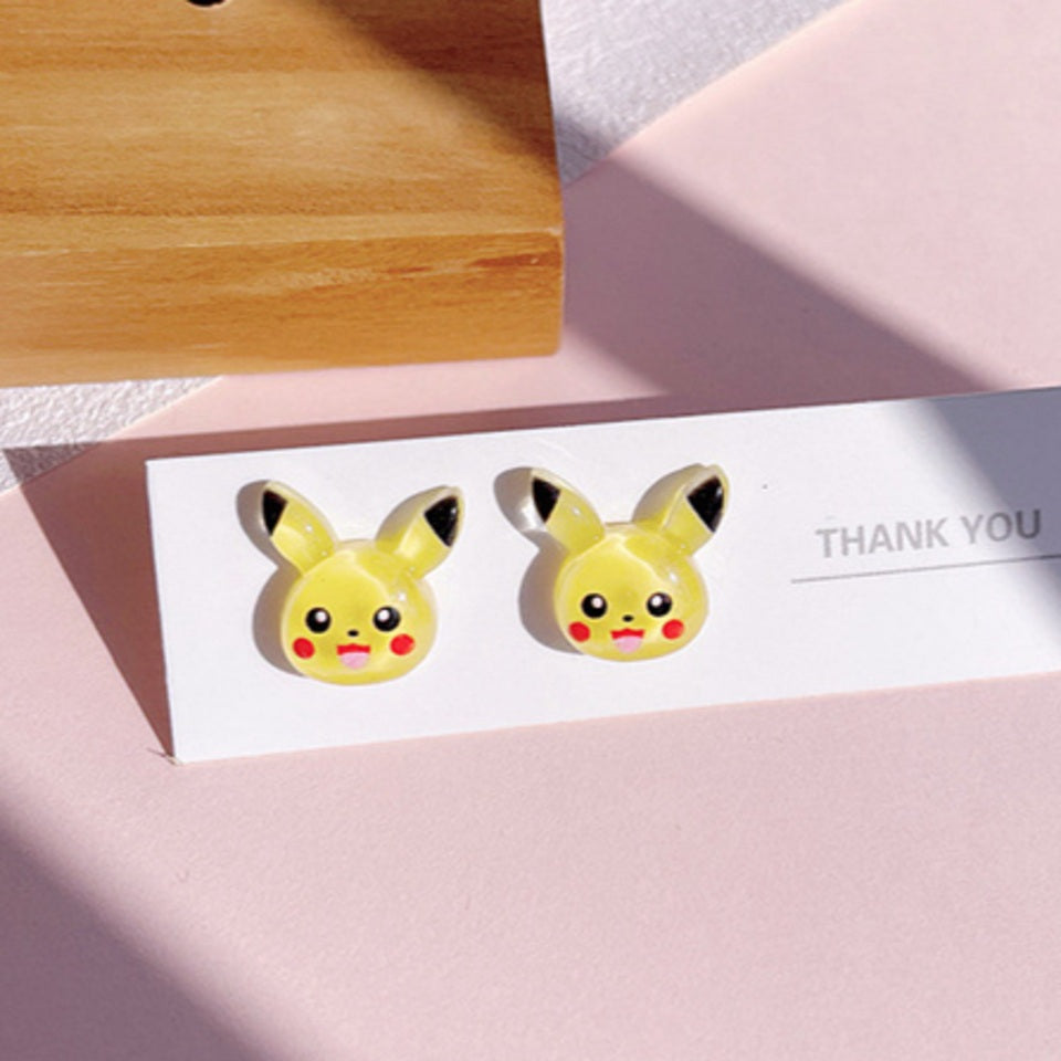 Boucles d'Oreilles Pikachu Émaillées