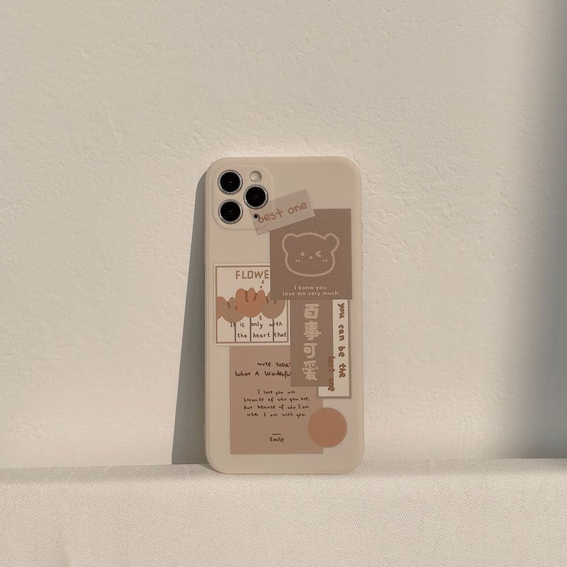 Coque de Téléphone Beige Esthétique Ours Collage – Image 11