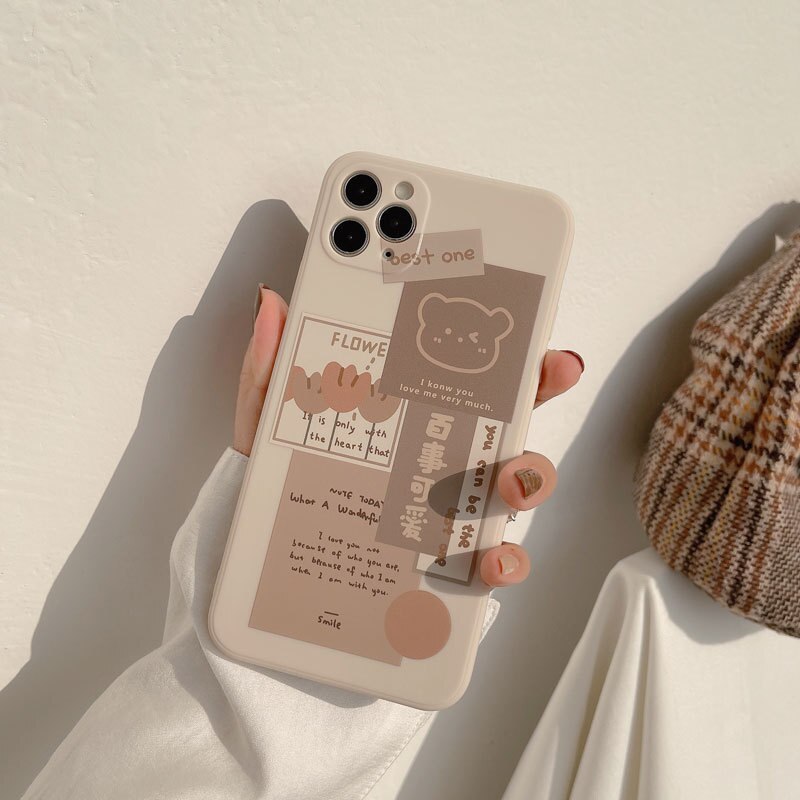 Coque de Téléphone Beige Esthétique Ours Collage – Image 12