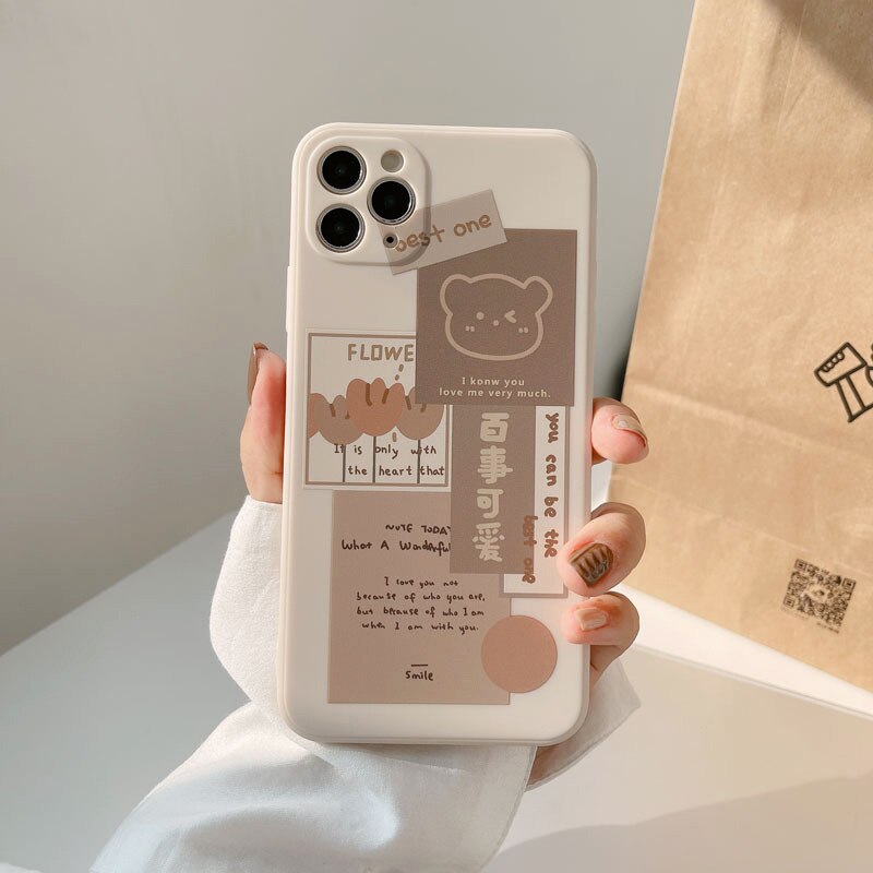 Coque de Téléphone Beige Esthétique Ours Collage – Image 7