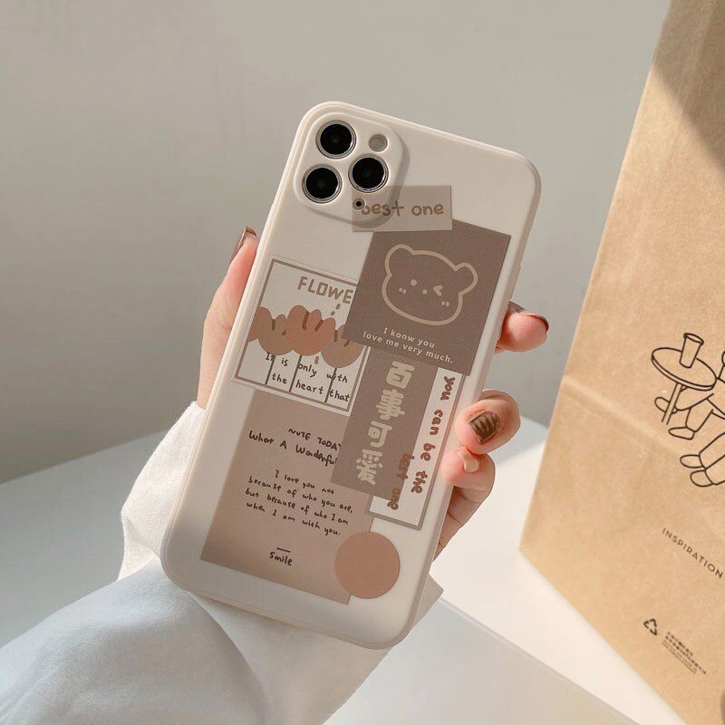 Coque de Téléphone Beige Esthétique Ours Collage – Image 8