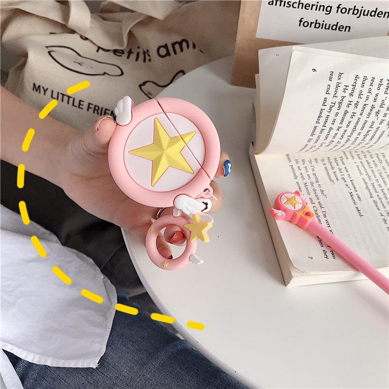 Coque AirPods en Silicone Rose à Étoile et Ailes – Image 6