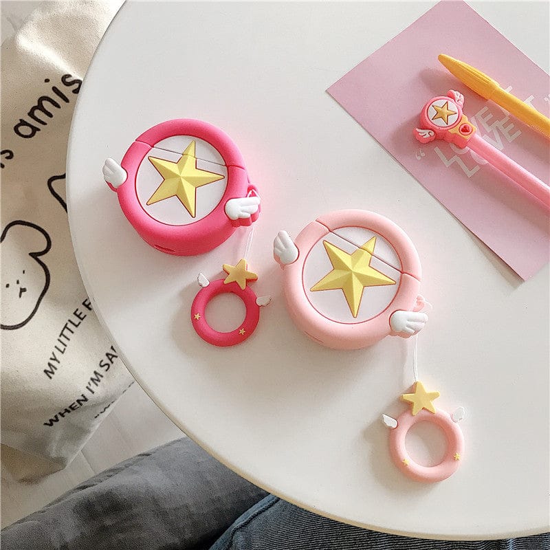 Coque AirPods en Silicone Rose à Étoile et Ailes – Image 7