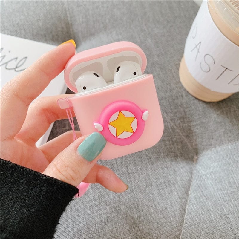 Coque AirPods en Silicone Rose à Étoile et Ailes – Image 9