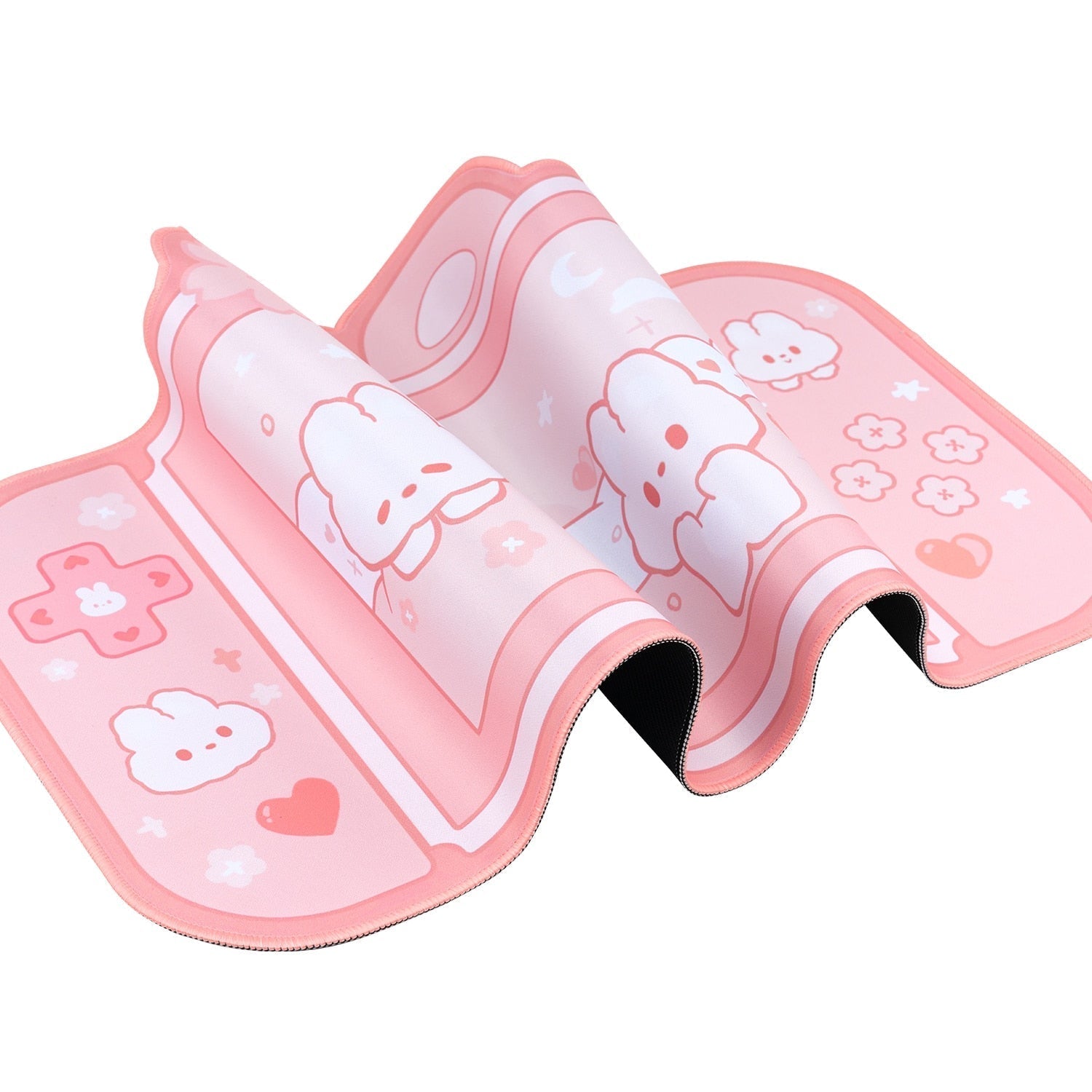 Tapis de Souris Rose Pâle Design Console Lapins Mignons – Image 3