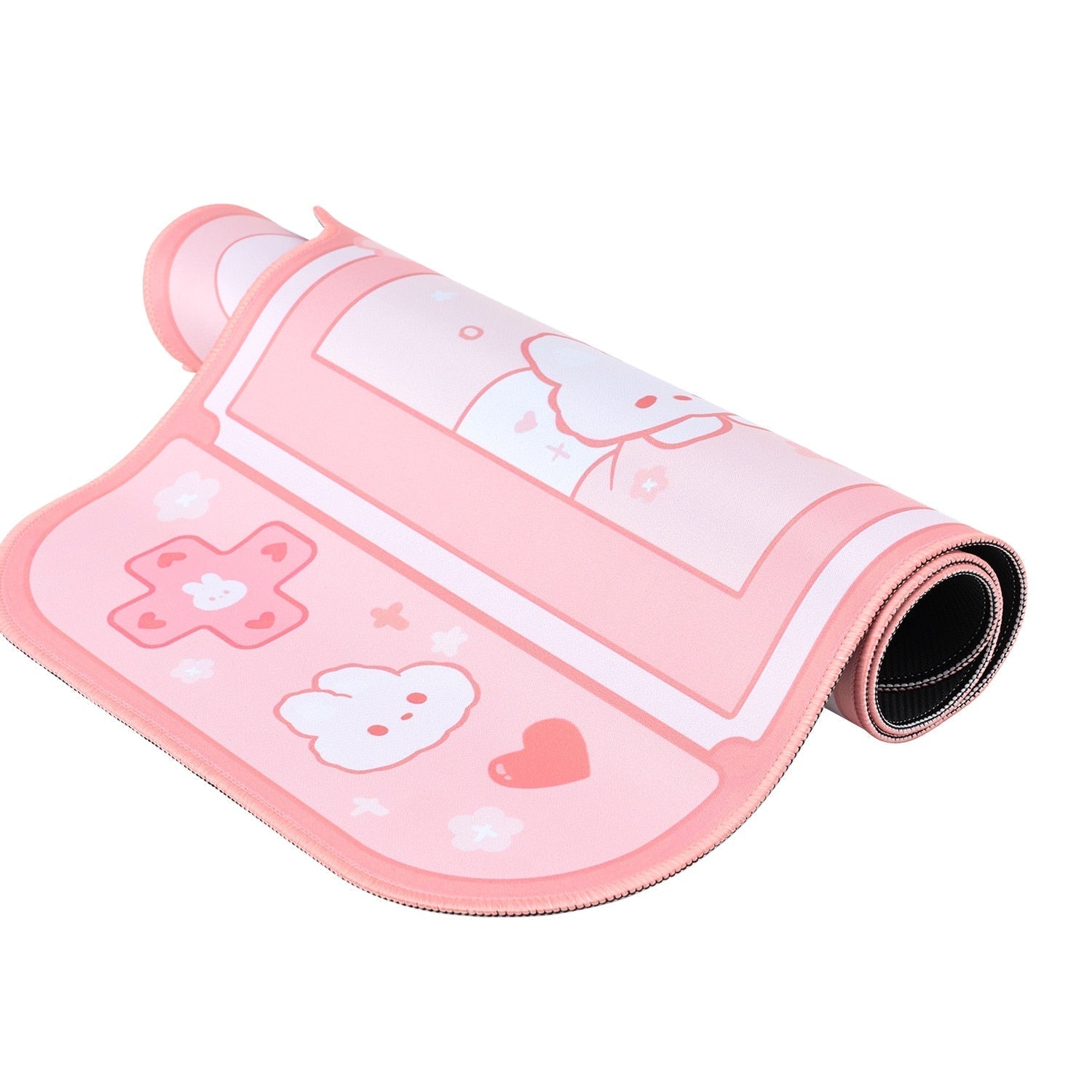 Tapis de Souris Rose Pâle Design Console Lapins Mignons – Image 4