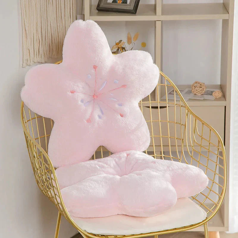 Coussin en Peluche Sakura Rose Pâle – Image 3
