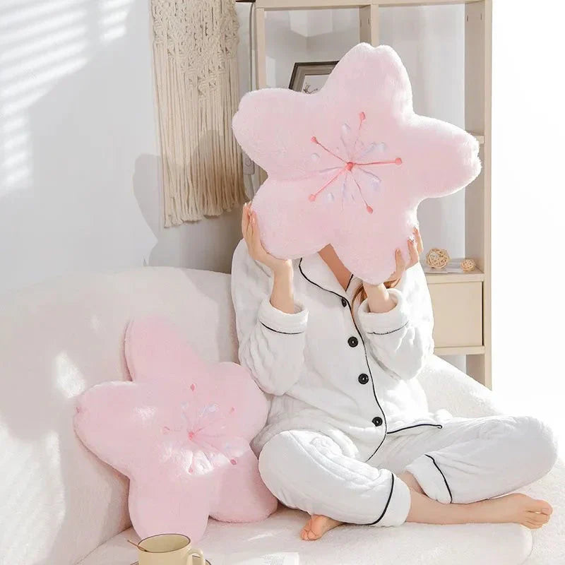 Coussin en Peluche Sakura Rose Pâle – Image 7