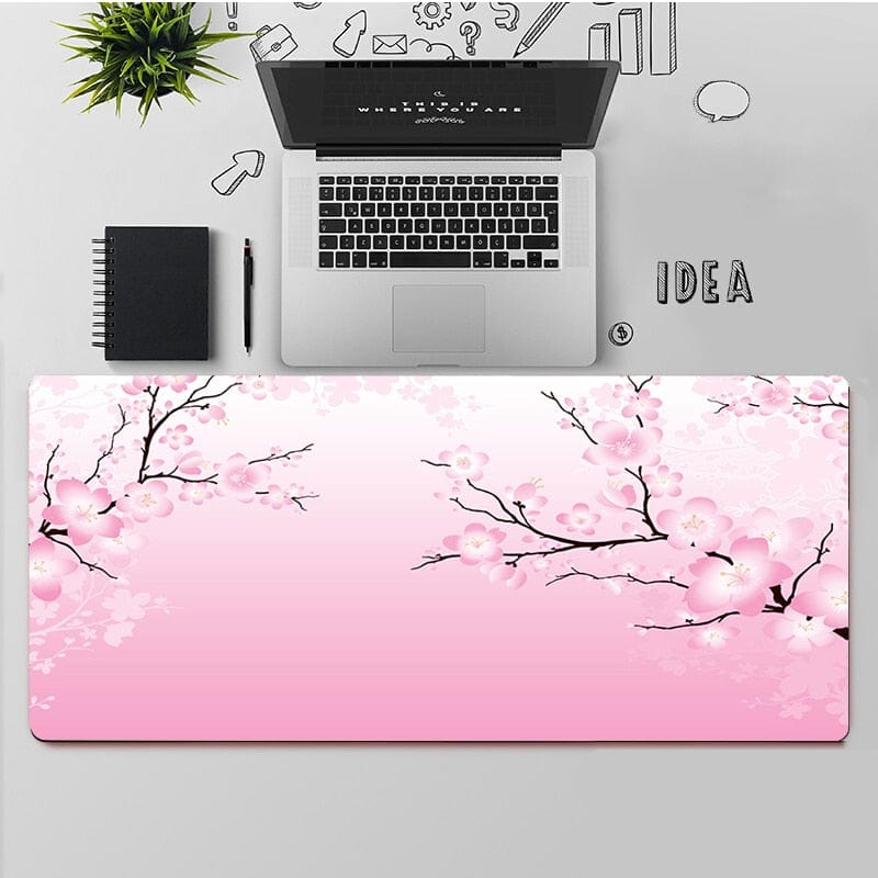 Tapis de Bureau Mont Fuji, Cerisiers Roses et Soleil – Image 4