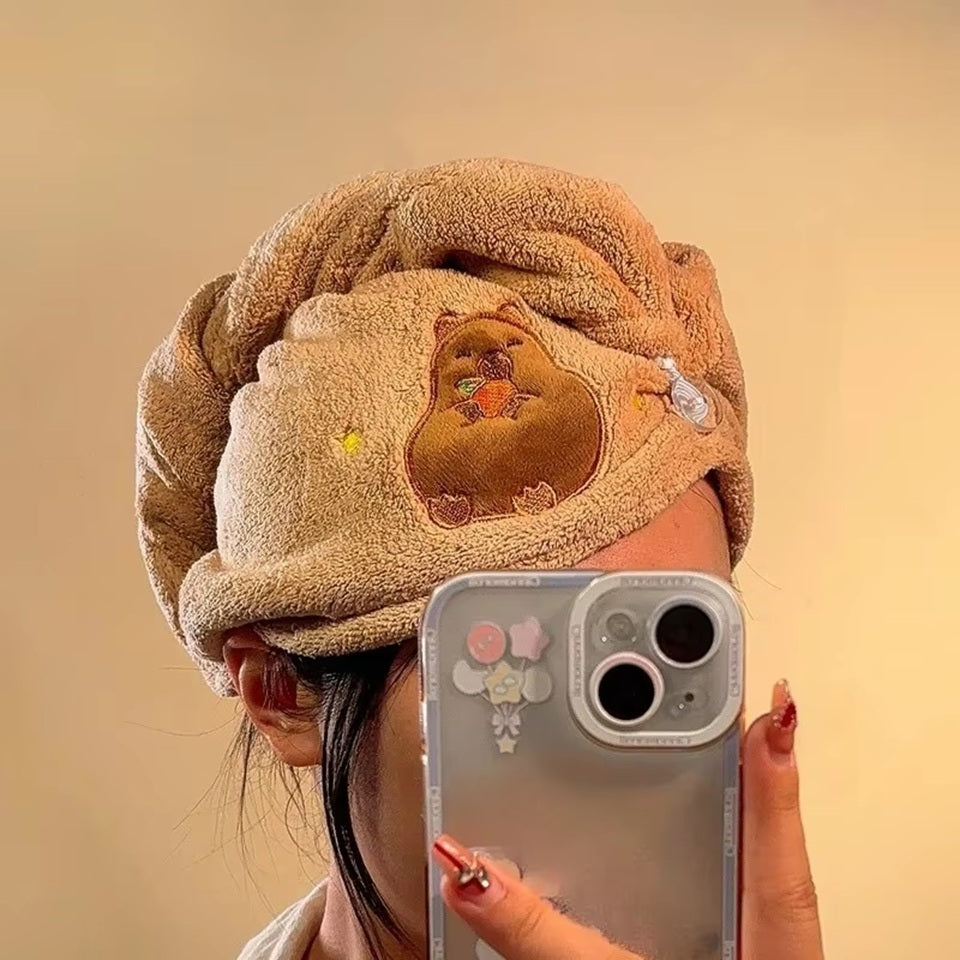Serviette en Microfibre pour Cheveux Capybara – Image 3
