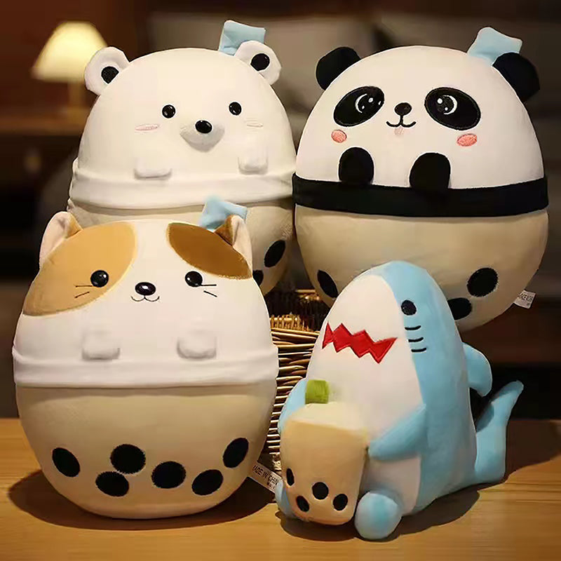 Peluche Chiot Corgi Rond à Boba Kawaii – Image 20