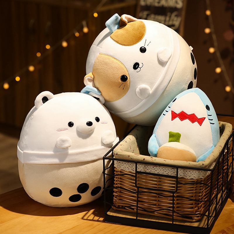 Peluche Chiot Corgi Rond à Boba Kawaii – Image 21