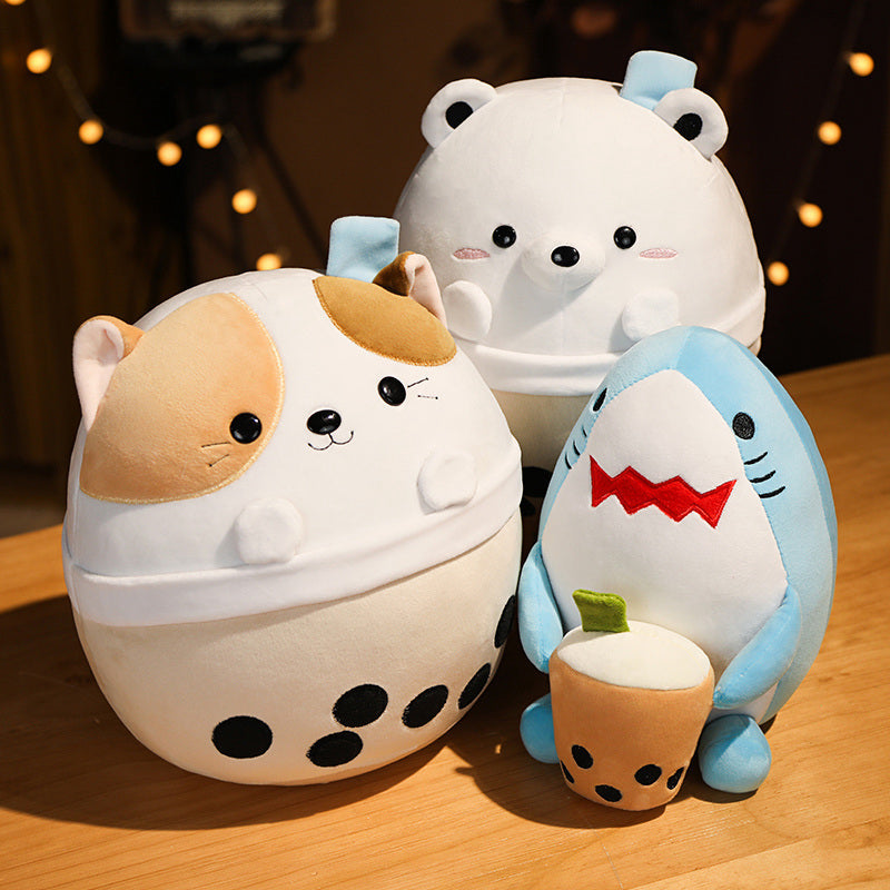 Peluche Chiot Corgi Rond à Boba Kawaii – Image 22