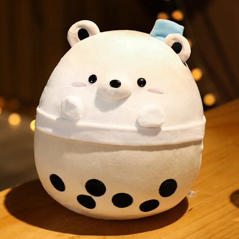 Peluche Chiot Corgi Rond à Boba Kawaii – Image 23