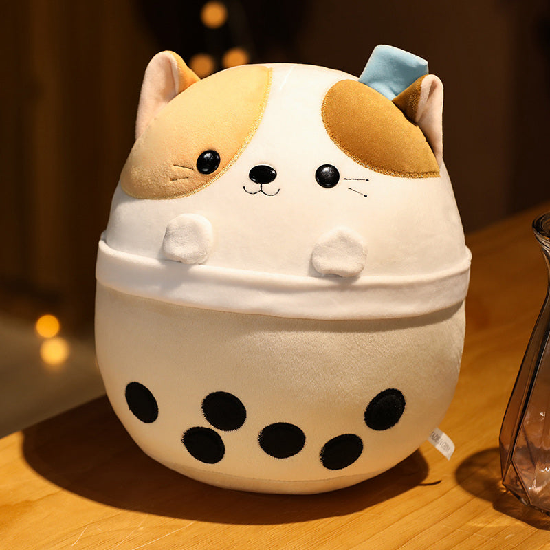 Peluche Chiot Corgi Rond à Boba Kawaii – Image 25