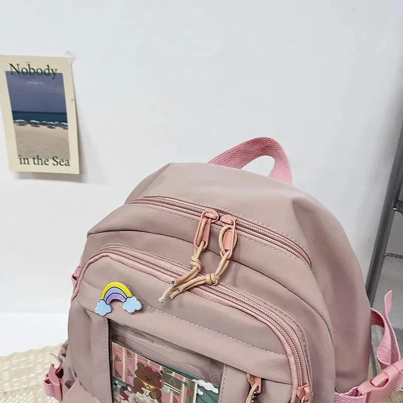 Sac à Dos Kawaii Vert Sauge Clair avec Poches Vitrines – Image 39