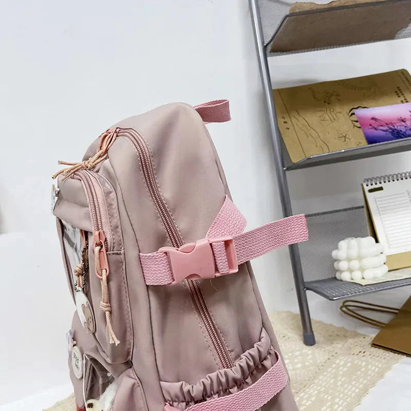 Sac à Dos Kawaii Vert Sauge Clair avec Poches Vitrines – Image 44
