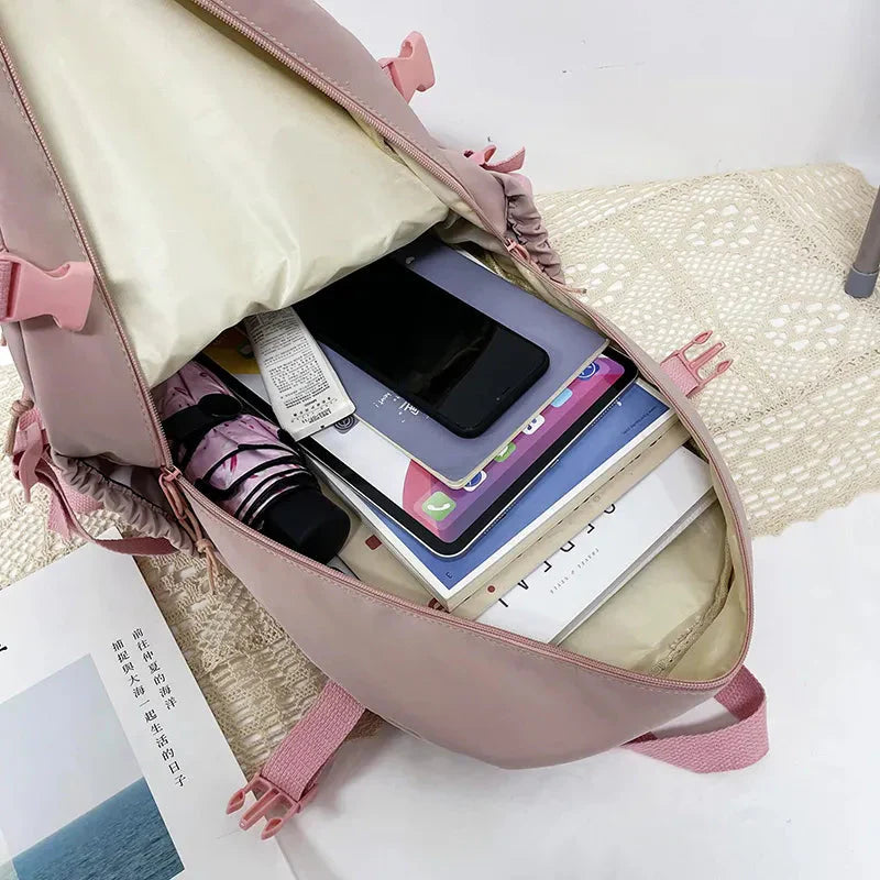 Sac à Dos Kawaii Vert Sauge Clair avec Poches Vitrines – Image 51