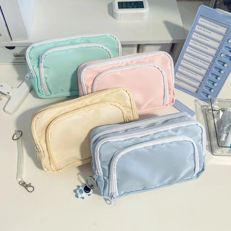 Trousse de Rangement en Tissu Bleu Clair Multi-Poches – Image 10