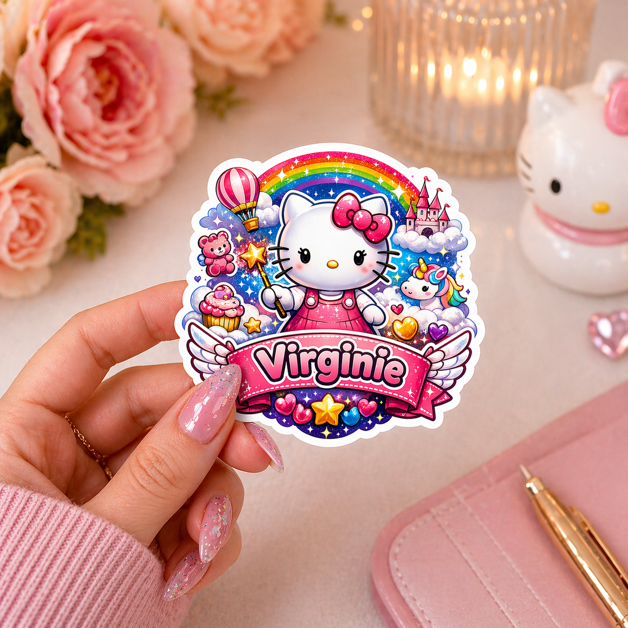 Autocollant Hello Kitty Magique Personnalisable – Image 2