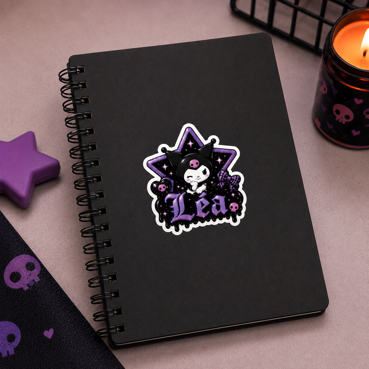 Autocollant 3D Kuromi Personnalisé Gothique et Kawaii – Image 3