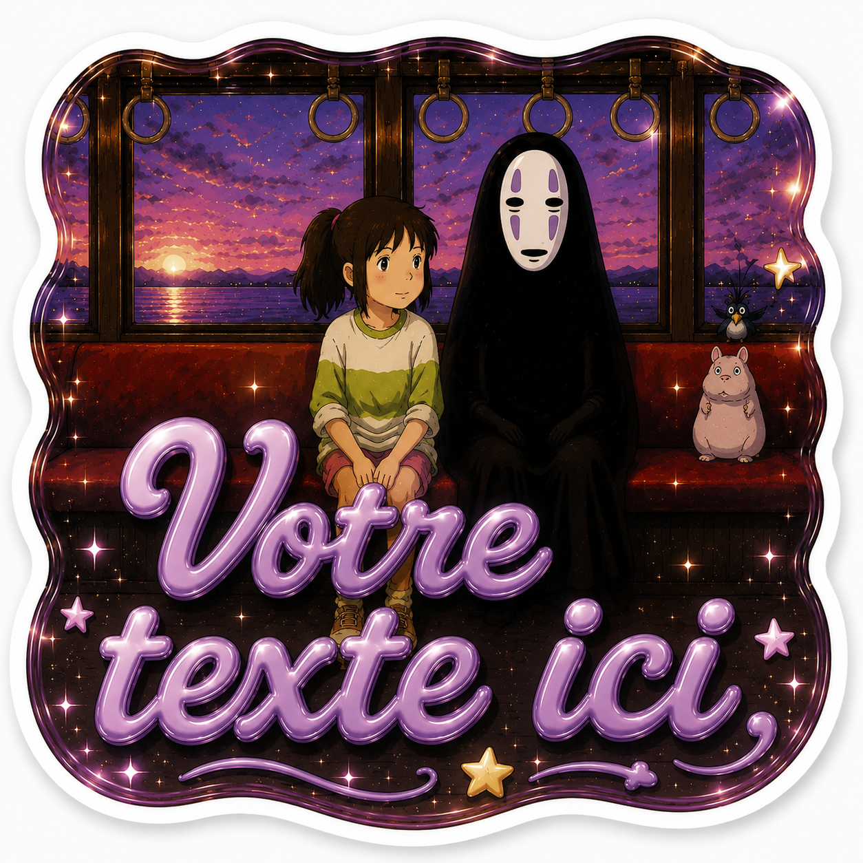 Autocollant Le Voyage de Chihiro, Bordure Ondulée Brillante – Image 4