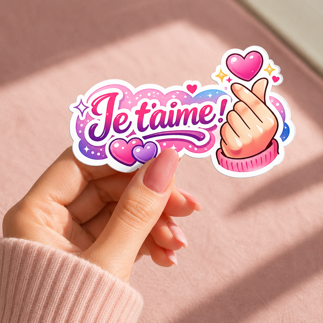 Sticker Prénom personnalisé Finger Heart – Image 2