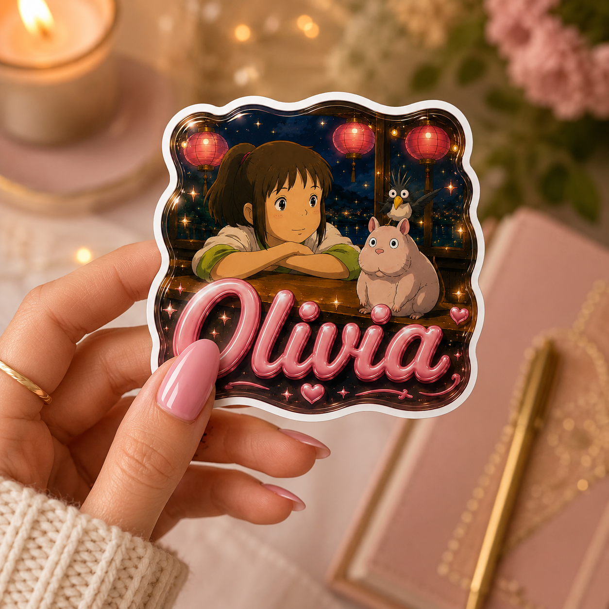 Autocollant Le Voyage de Chihiro, Bordure Ondulée Brillante – Image 2