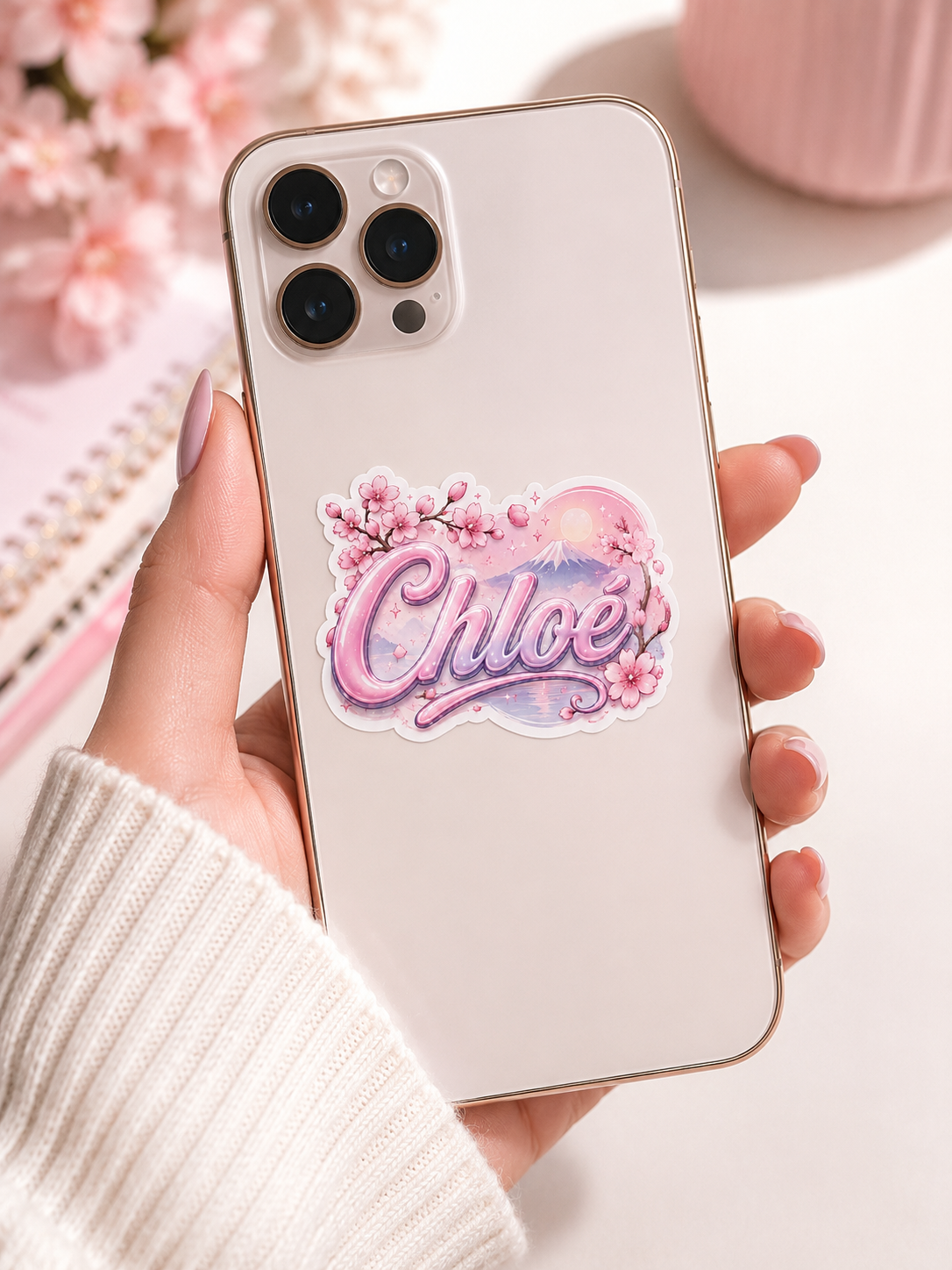 Sticker Prénom Emma Rose au Paysage Japonais Kawaii – Image 2