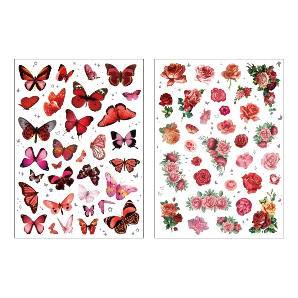 Planches de Stickers Papillons et Fleurs (Lot de 2) – Image 3