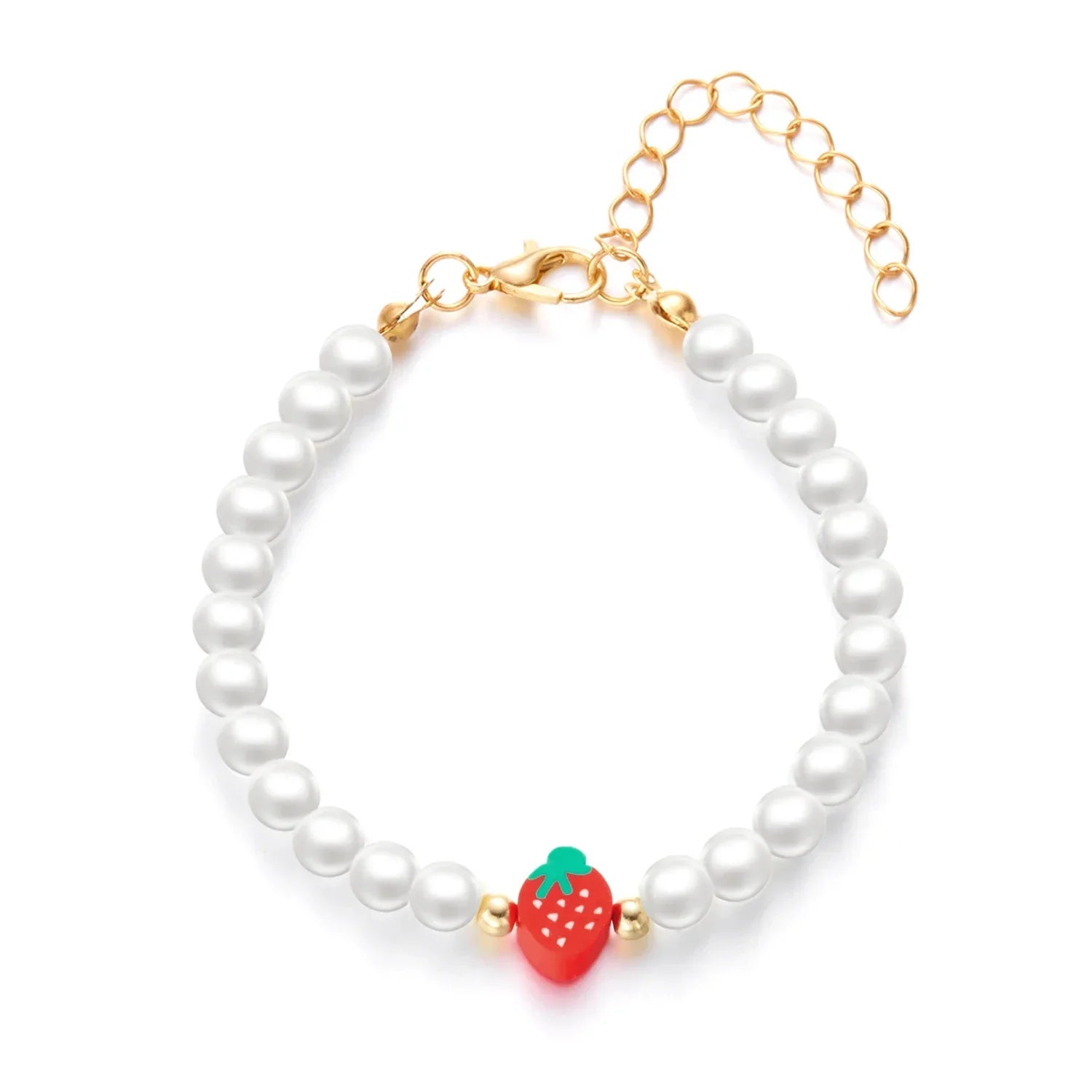Collier Multirangs Perles et Fraises Rouge et Blanc – Image 19