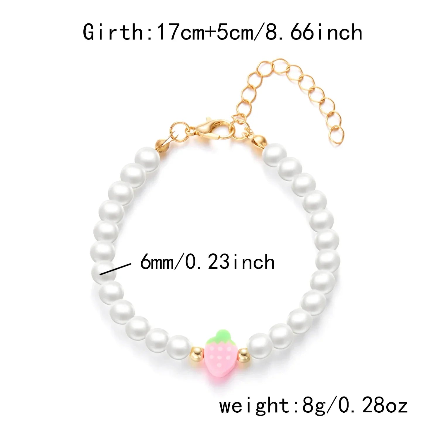 Collier Multirangs Perles et Fraises Rouge et Blanc – Image 22