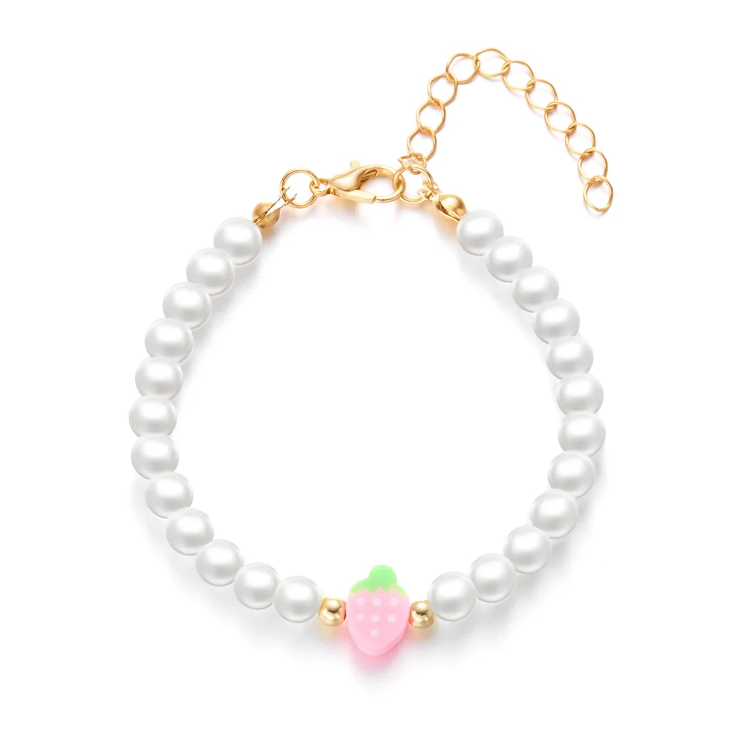 Collier Multirangs Perles et Fraises Rouge et Blanc – Image 23