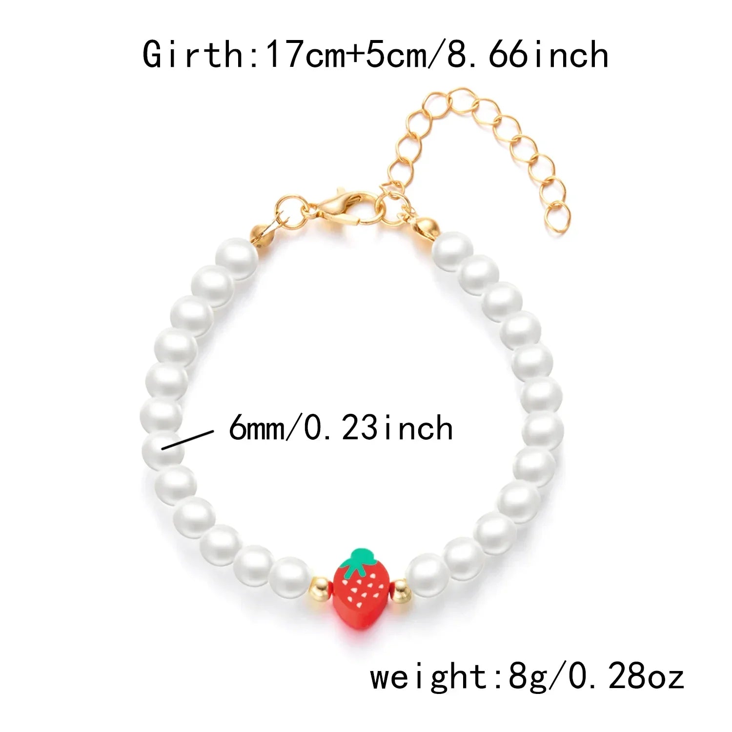 Collier Multirangs Perles et Fraises Rouge et Blanc – Image 5