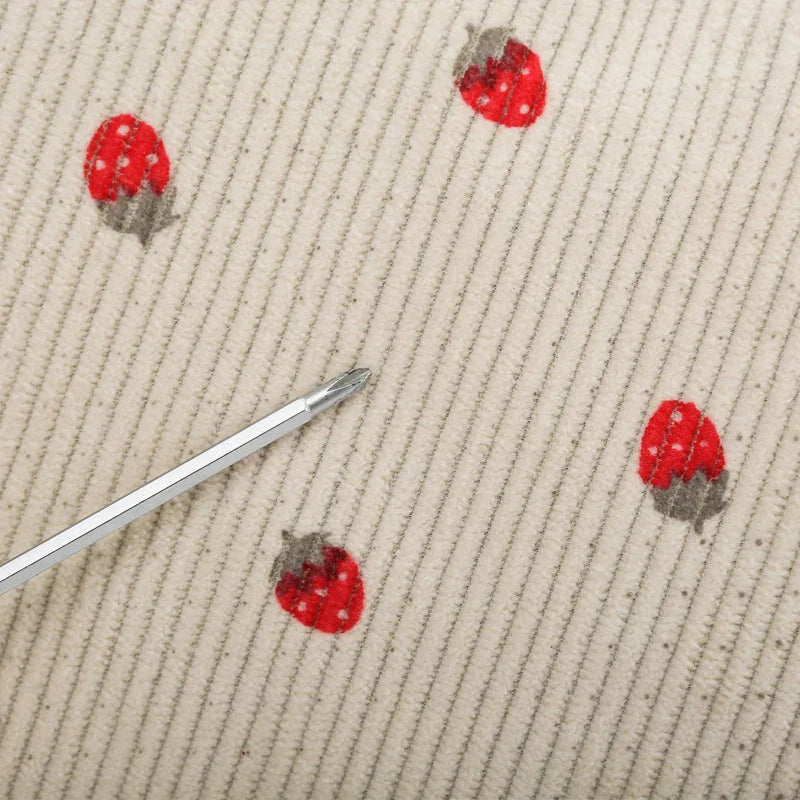 Sac Duffle en Velours Côtelé Écru à Fraises – Image 34