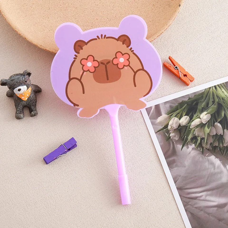 Stylo Capybara kawaii en Éventail Japonais – Image 3