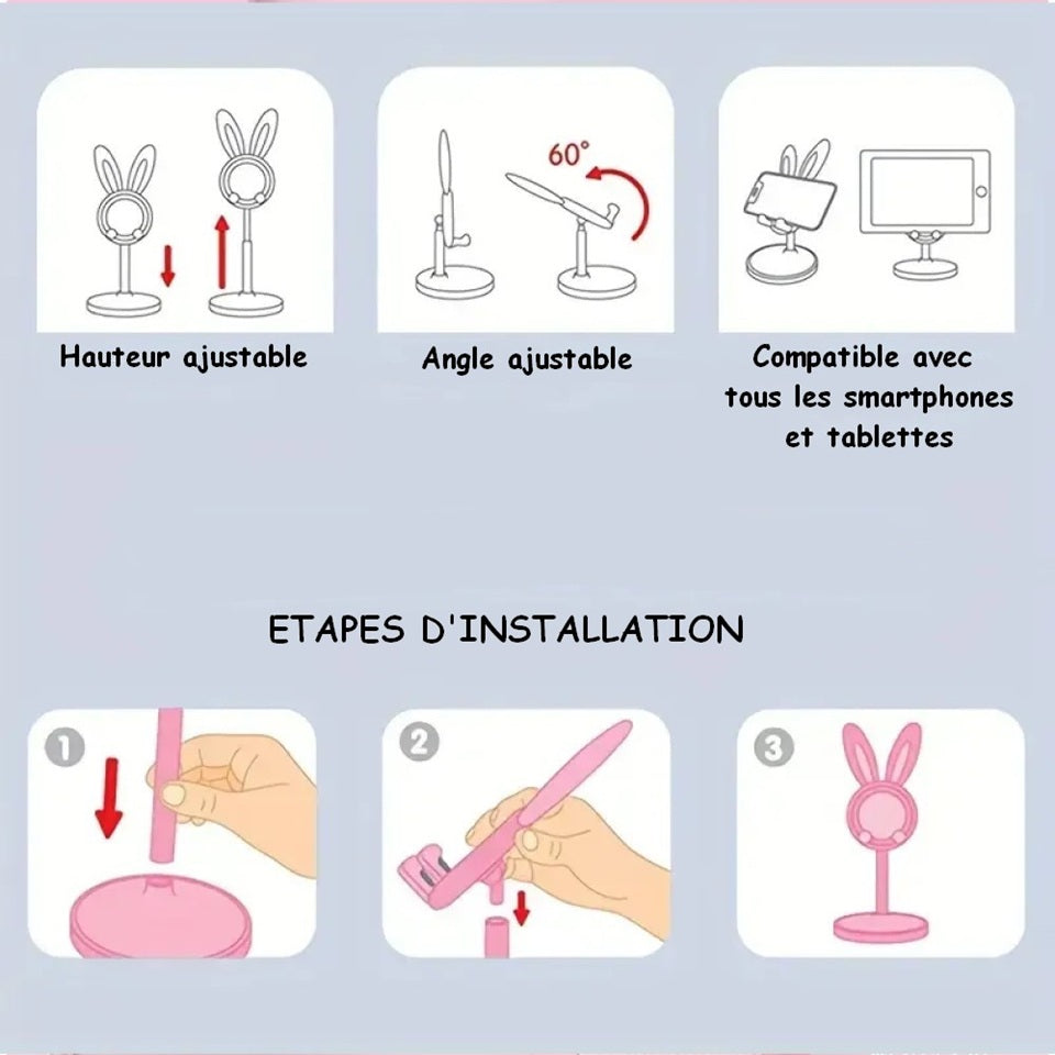 Socle de Smartphone en Oreilles de Lapin – Image 9