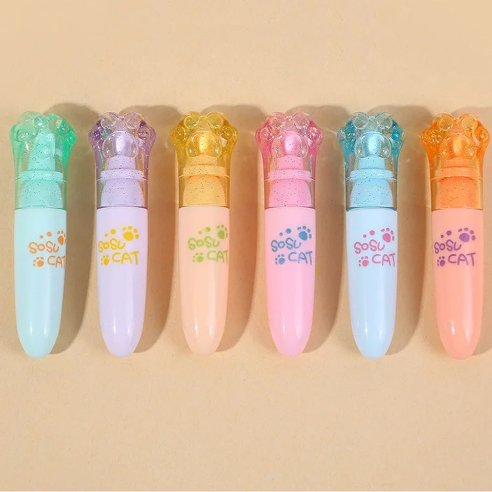 Lot de 6 Surligneurs Pattes de Chat – Image 4